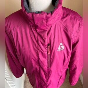 GERRY Winter Coat Women Ski Quilted Insulated Pink/ Burgundy Size XL Zip Up